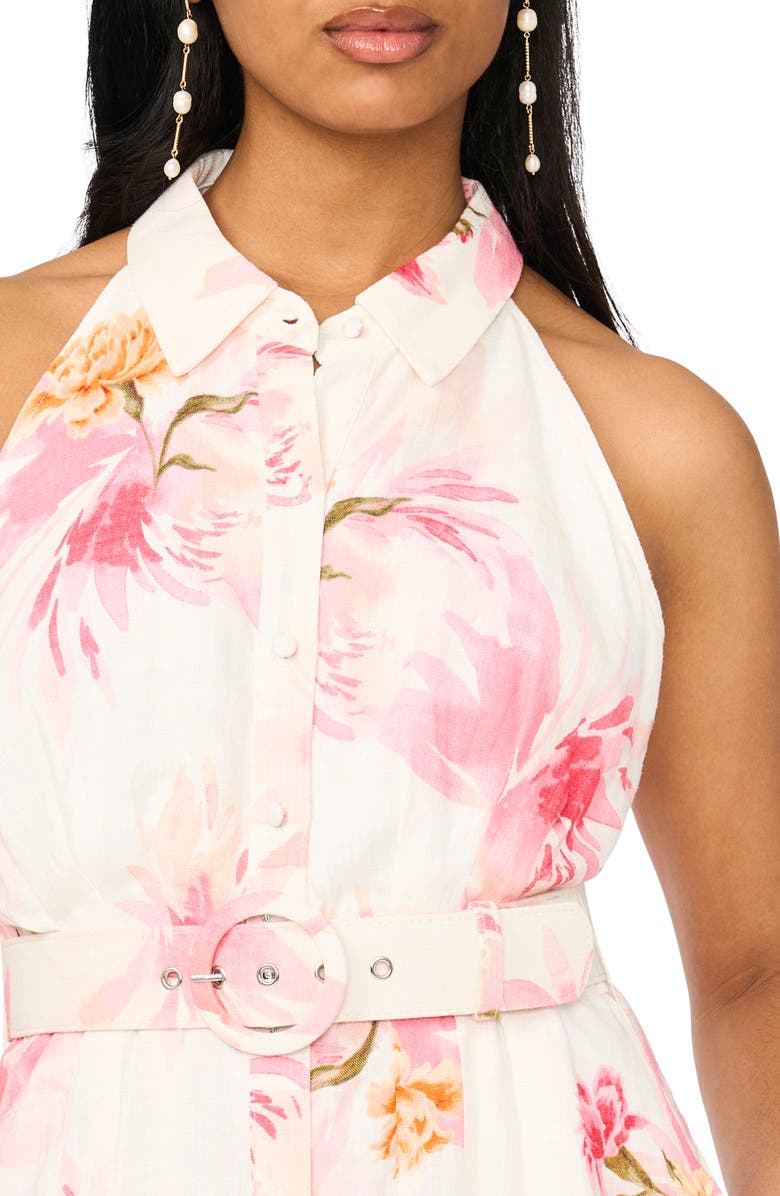 CeCe Print Belted Sleeveless Maxi Dress, Alternate, color, Teaberry