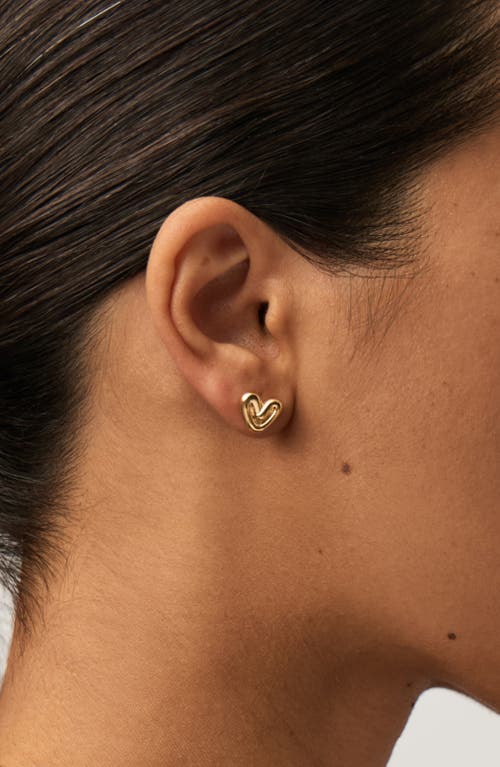 Missoma Puffy Heart 18kt Gold-plated Stud Earrings In Gold