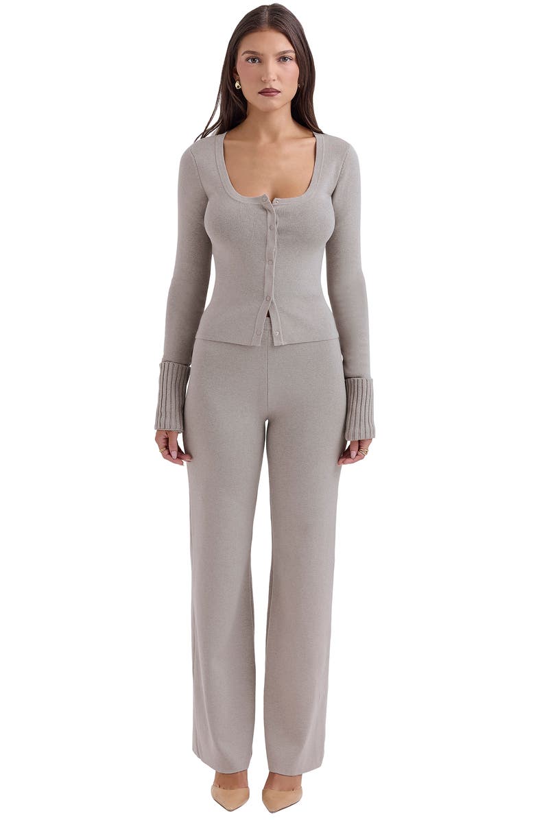 HOUSE OF CB Hunter Cotton & Cashmere Blend Pants, Alternate, color, Grey