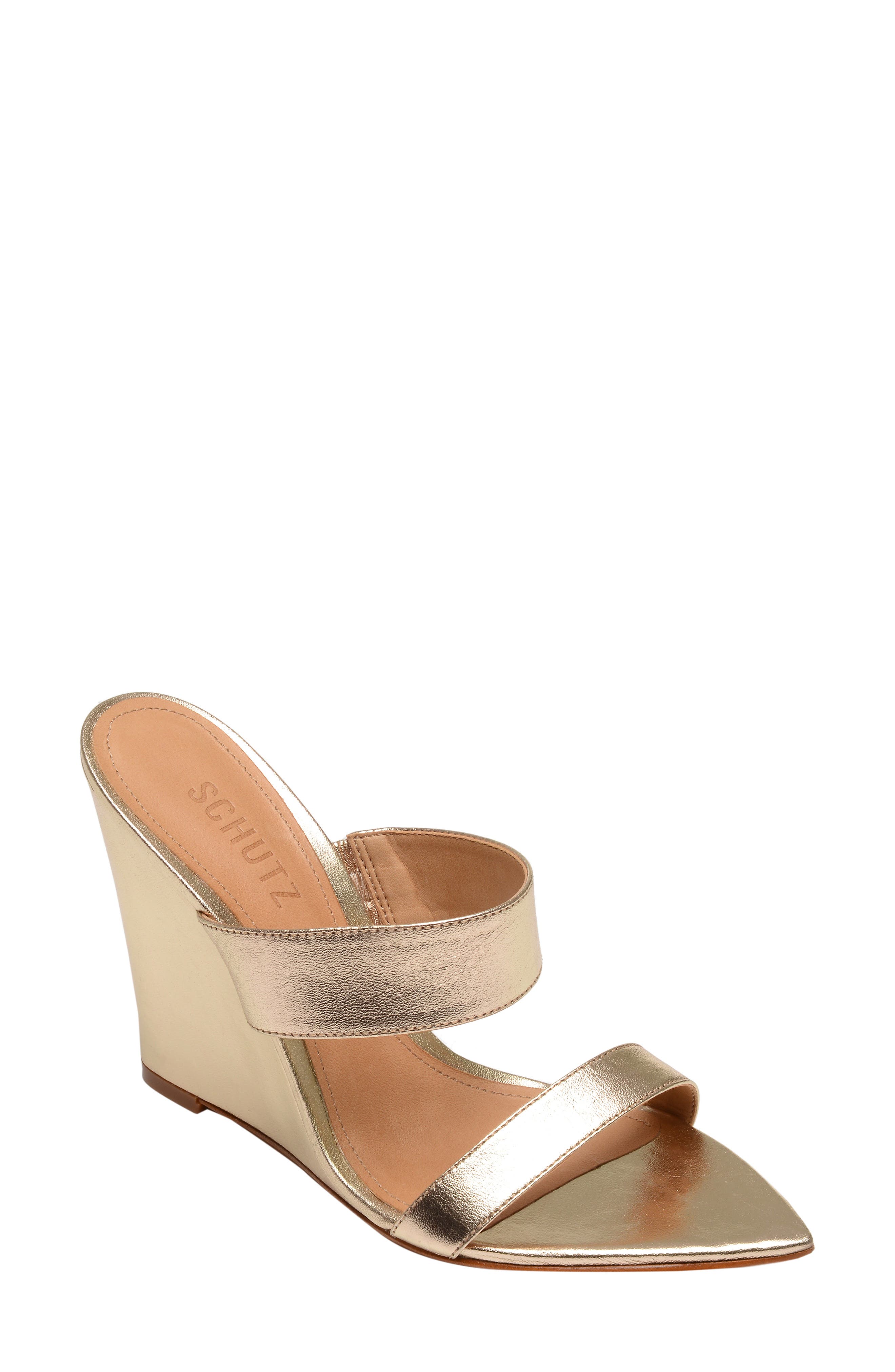 Soraya Wedge Slide Sandal, Main, color, PLATINA