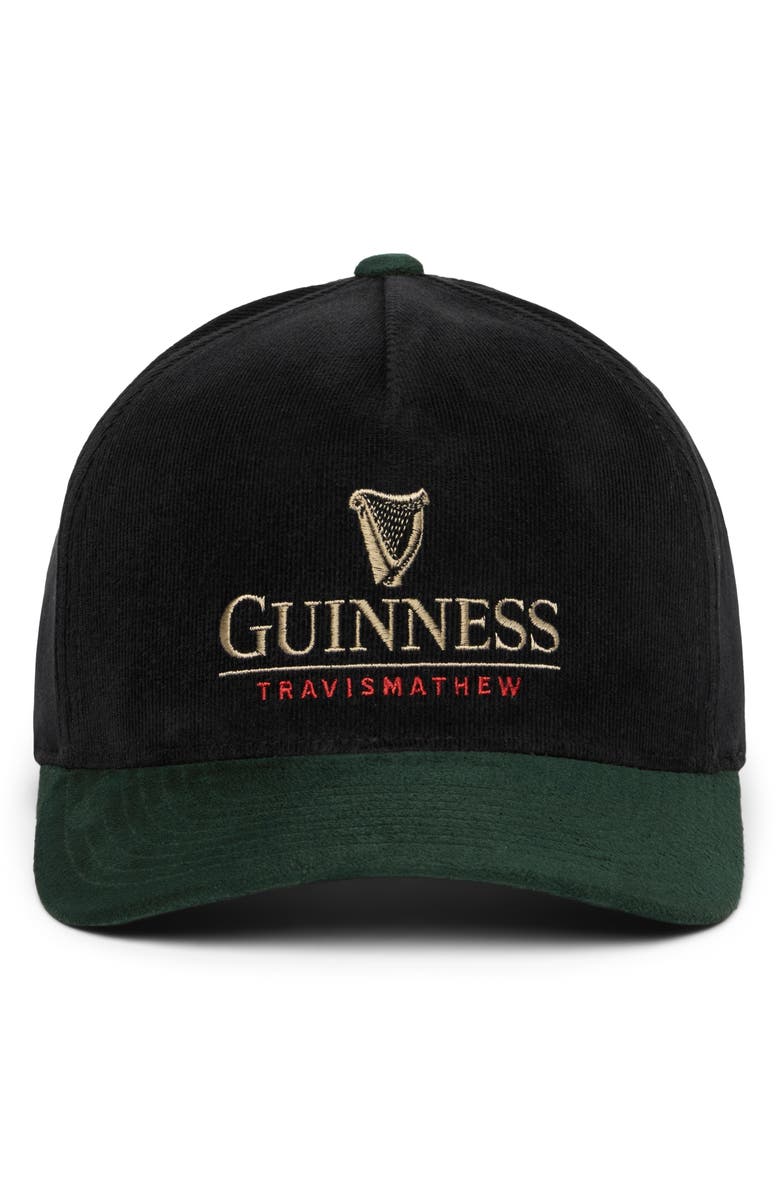 TravisMathew Dublin Draught Embroidered Adjustable Baseball Cap, Alternate, color, Black