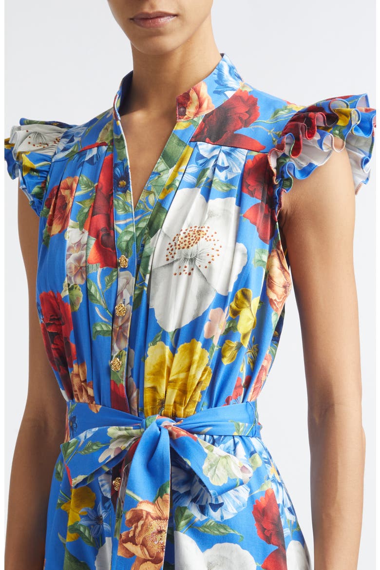 Cora Flora Stretch Cotton Minidress, Alternate, color, ENDLESS BLOSSOM BLUE IRIS