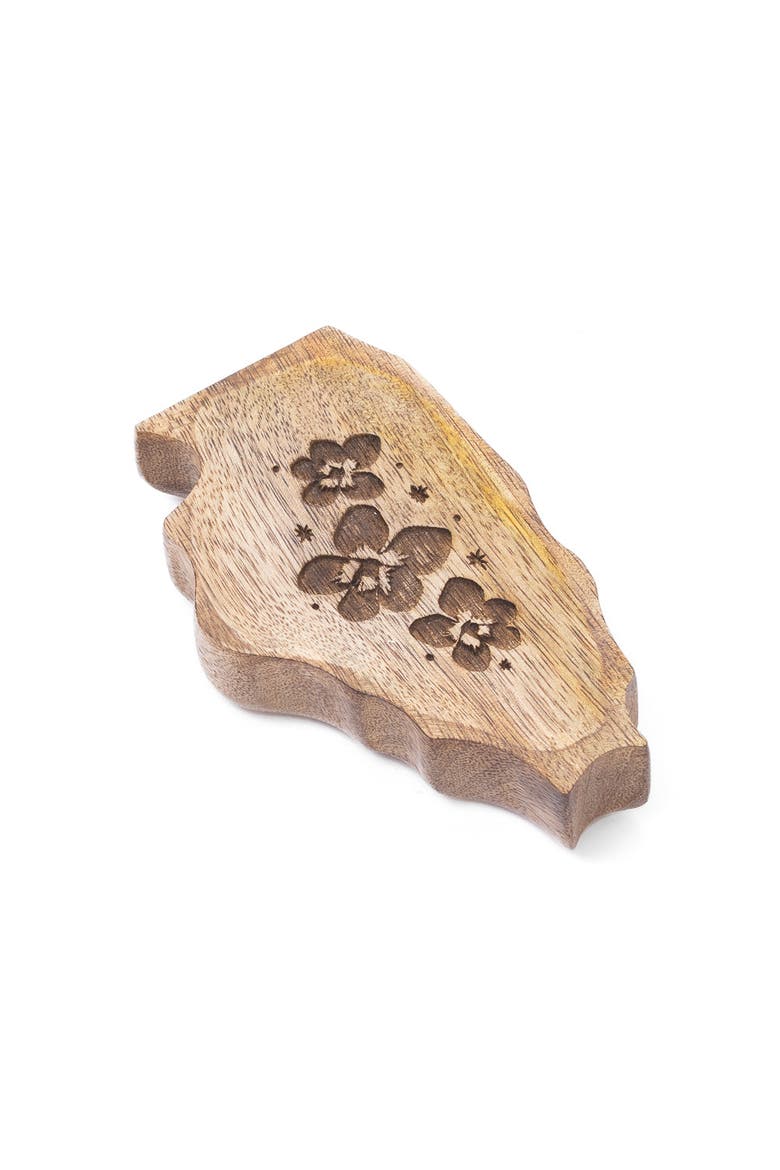 Illinois State Blue Violet Trinket Dish, Alternate, color, Natural