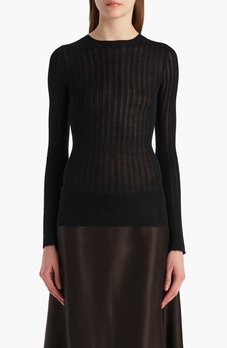 Khaite Elm Silk Blend Top, Main, color, Black