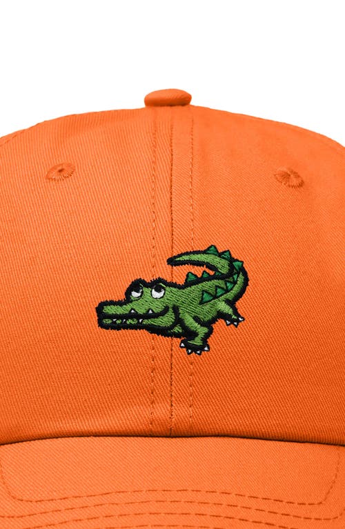 Dalix Alligator Embroidered Wildlife Cap In Orange