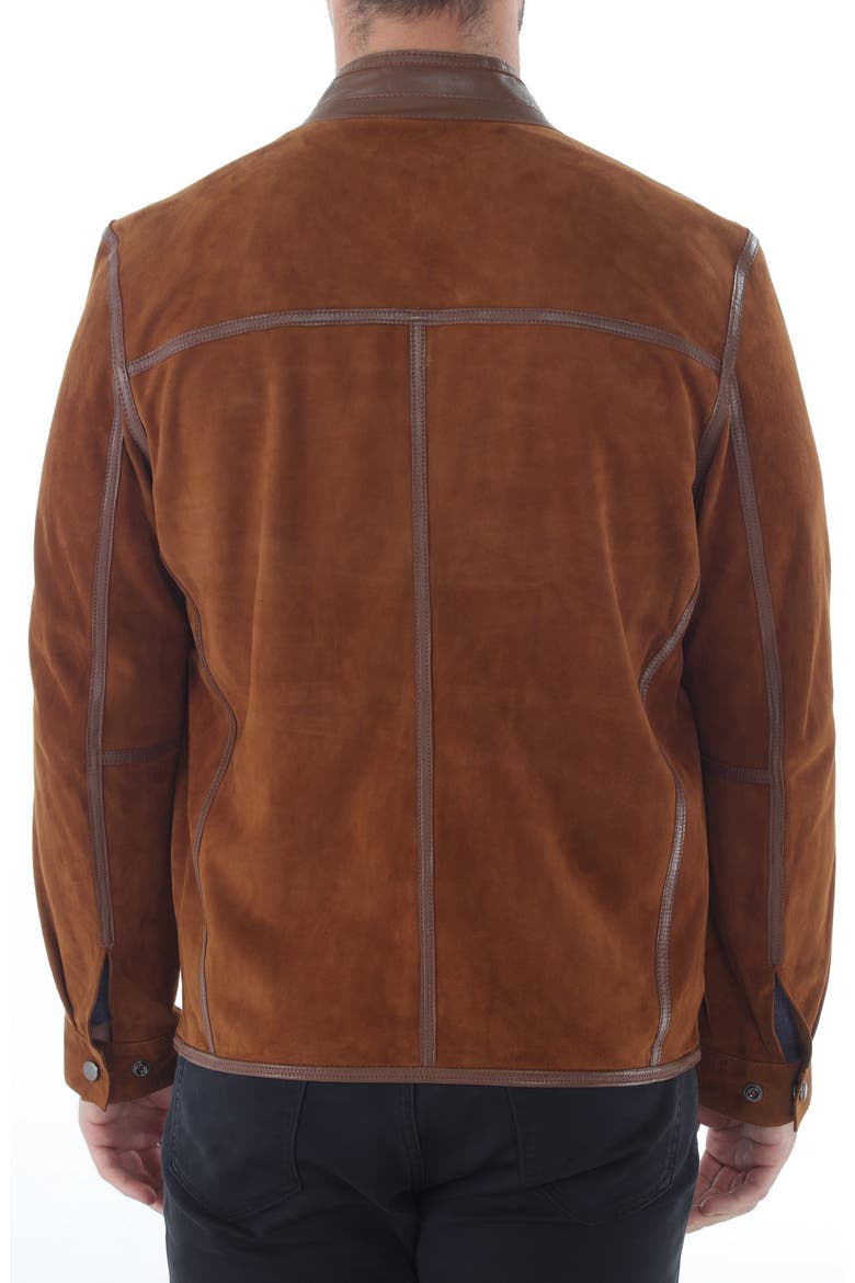 Reversible Lambskin Leather Jacket, Alternate, color, SADDLE