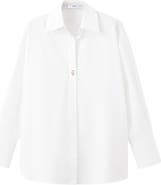 MANGO One-Button Cotton Poplin Shirt