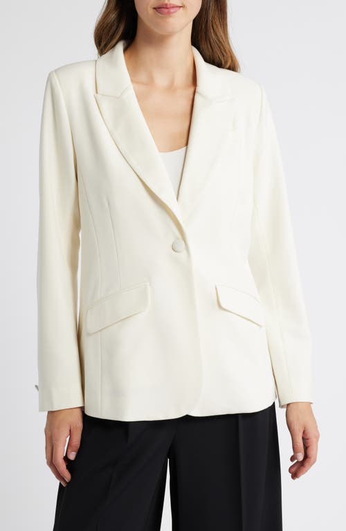 Wit & Wisdom Single Breasted Stretch Blazer in Off White 