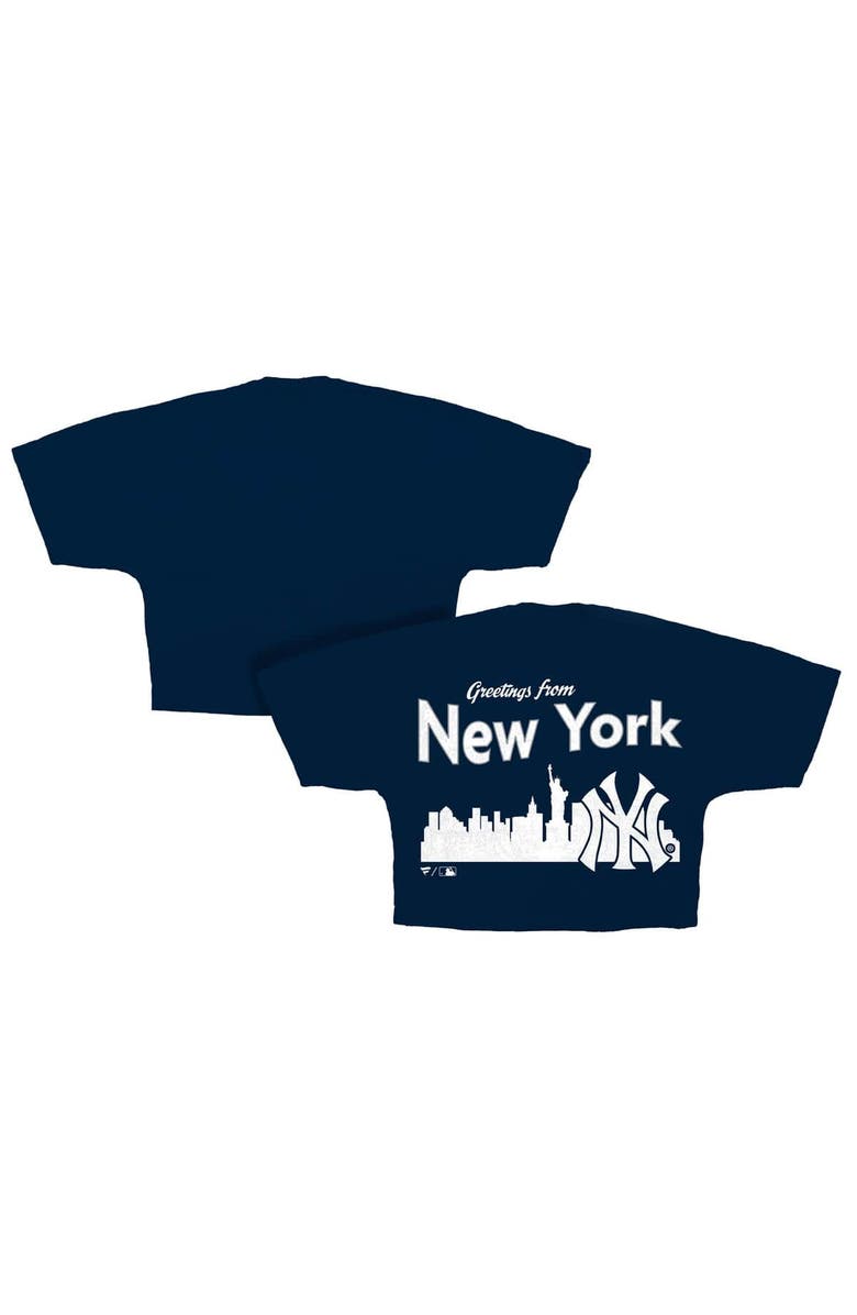FANATICS Women's Fanatics Navy New York Yankees Skyline Crop T-Shirt, Main, color, Navy
