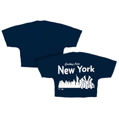 Women's Fanatics  Navy New York Yankees Skyline Crop T-Shirt