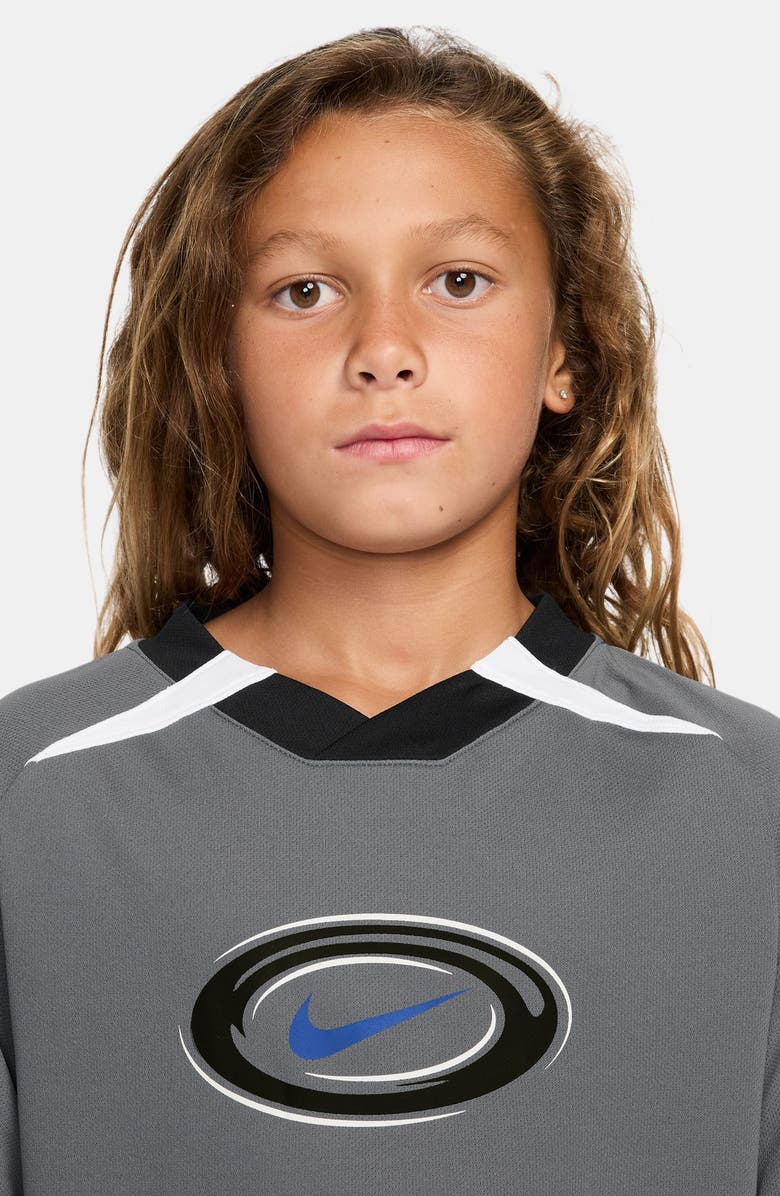 Nike Kids' Dri-FIT Graphic T-Shirt, Alternate, color, Smoke Grey/ White/ Game Royal