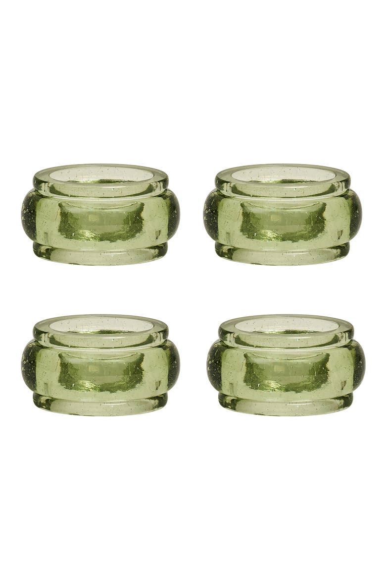 Provence Set of 4 Napkin Rings, Main, color, BASIL