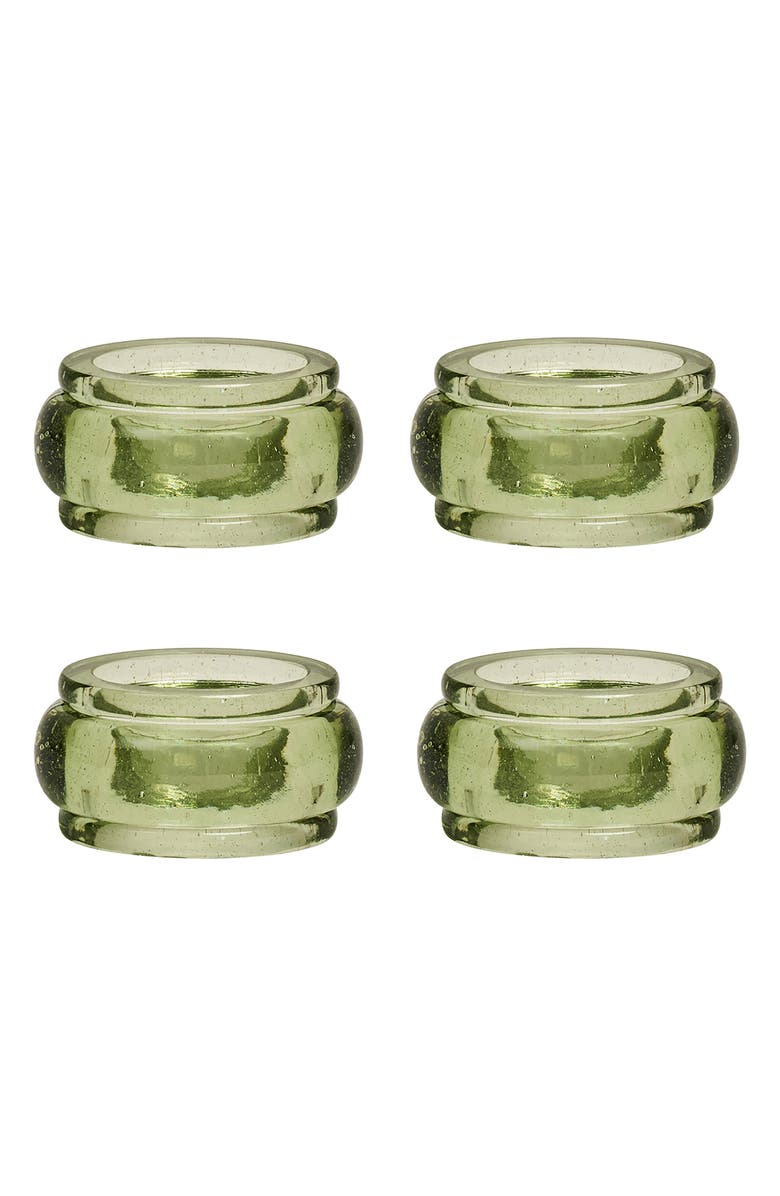Juliska Provence Set of 4 Napkin Rings, Main, color, Basil