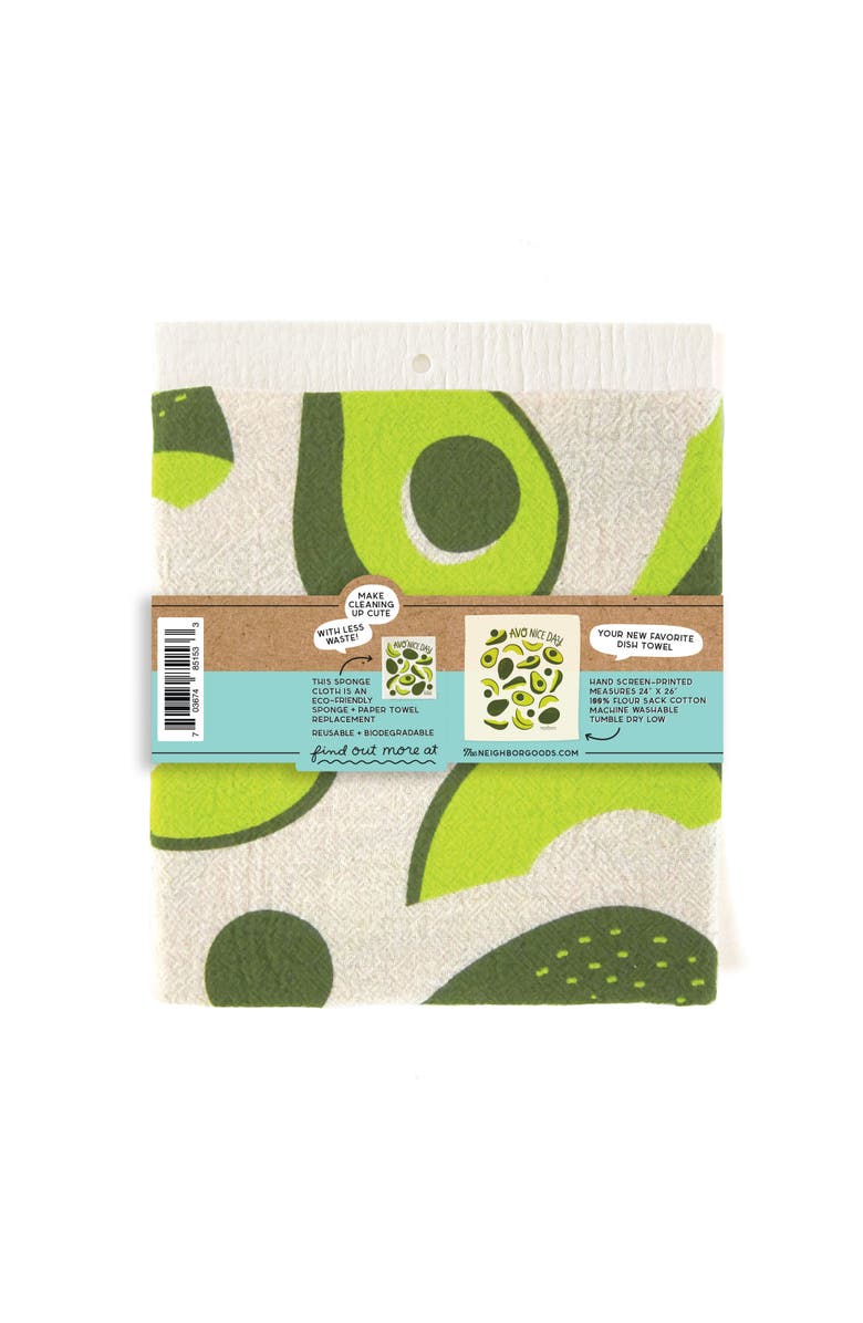 The Neighborgoods Avocado Dish Towel + Sponge Cloth Gift Set, Alternate, color, Green