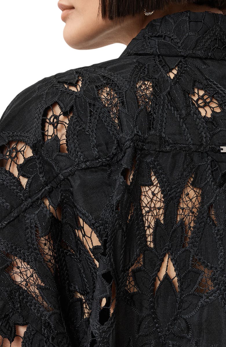 AllSaints Charli Embroidered Button-Up Shirt, Alternate, color,