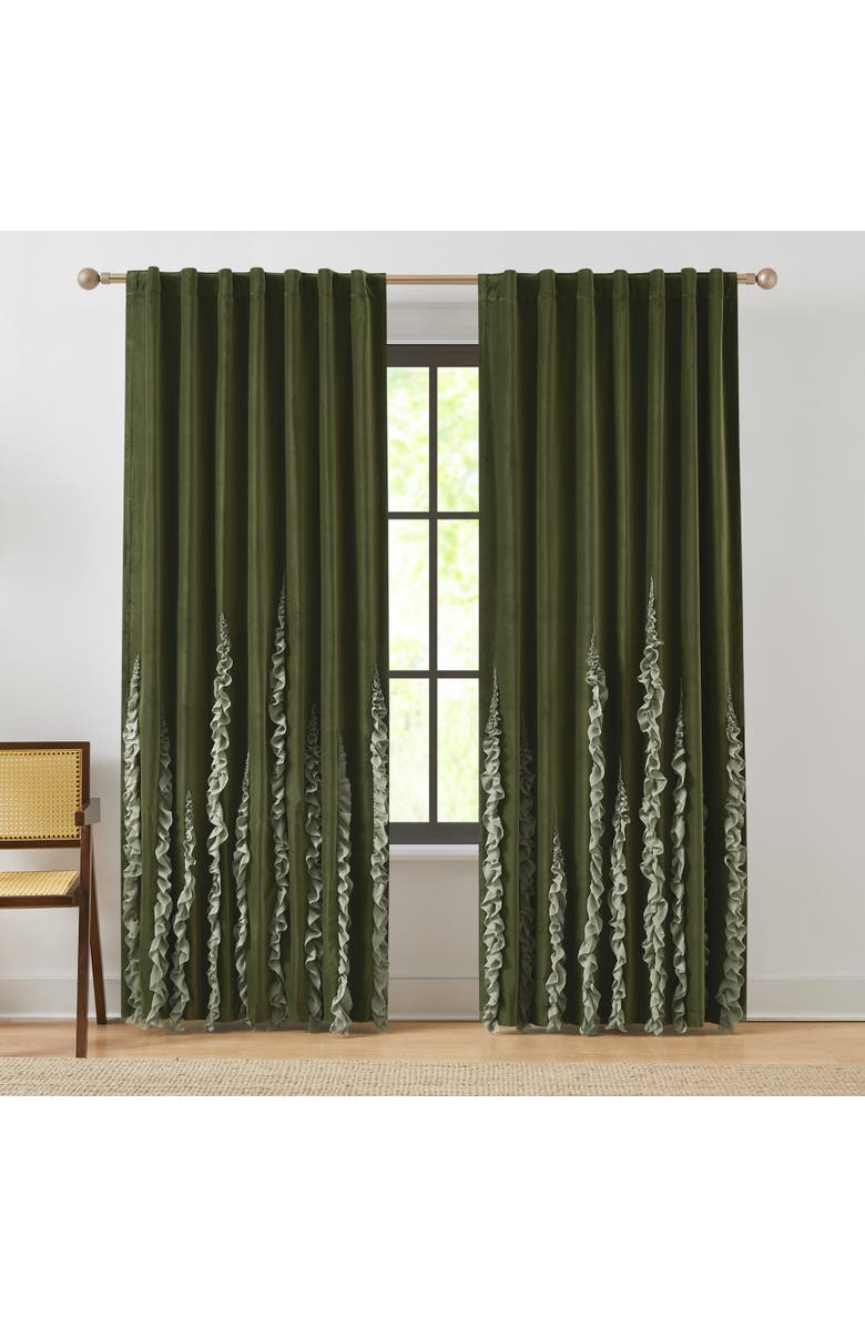 Chuks Collins x Lush Decor Verdant Path Cotton Blackout Window Panel, Main, color, Green