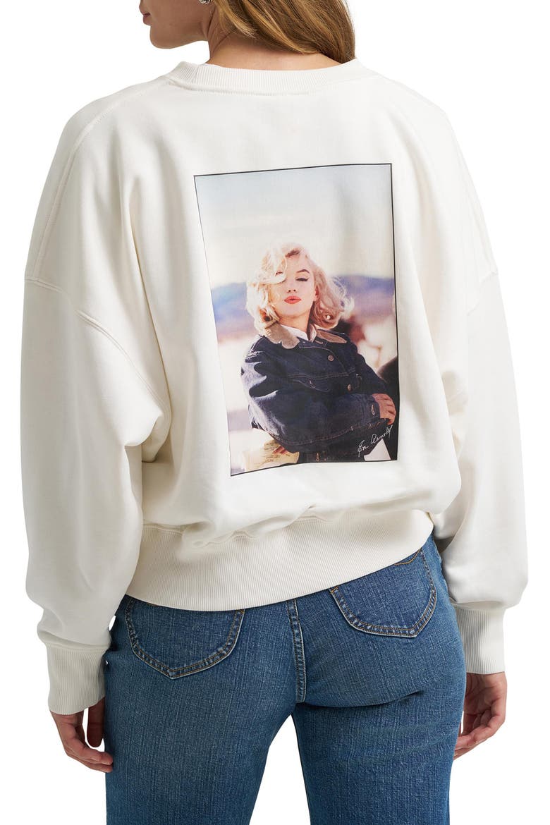 x Marilyn Monroe Graphic Crewneck Sweatshirt, Alternate, color, WHITE STAR