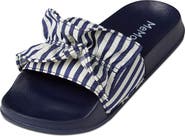 MeMoi Kids' Ruffle Stripe Slip-On Slide Sandal