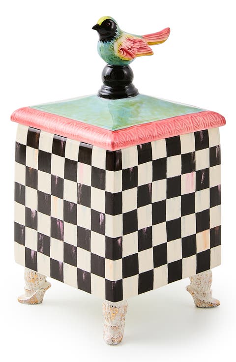 Courtly Check Birdie Trinket Box