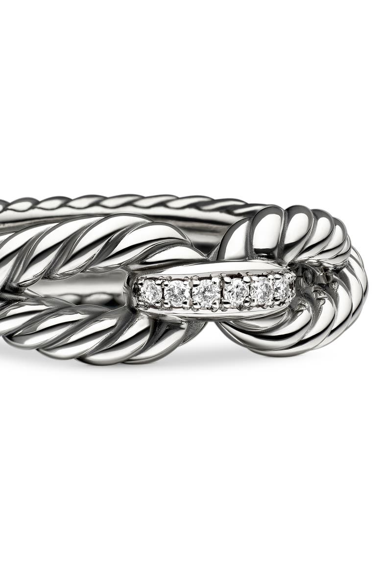 David Yurman Cable Loop Ring with Diamonds, Alternate, color, Sterling Silver/ Diamond