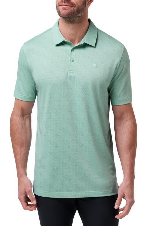Travismathew Acropolis Geo Print Cotton Blend Polo In Eggshell Blue