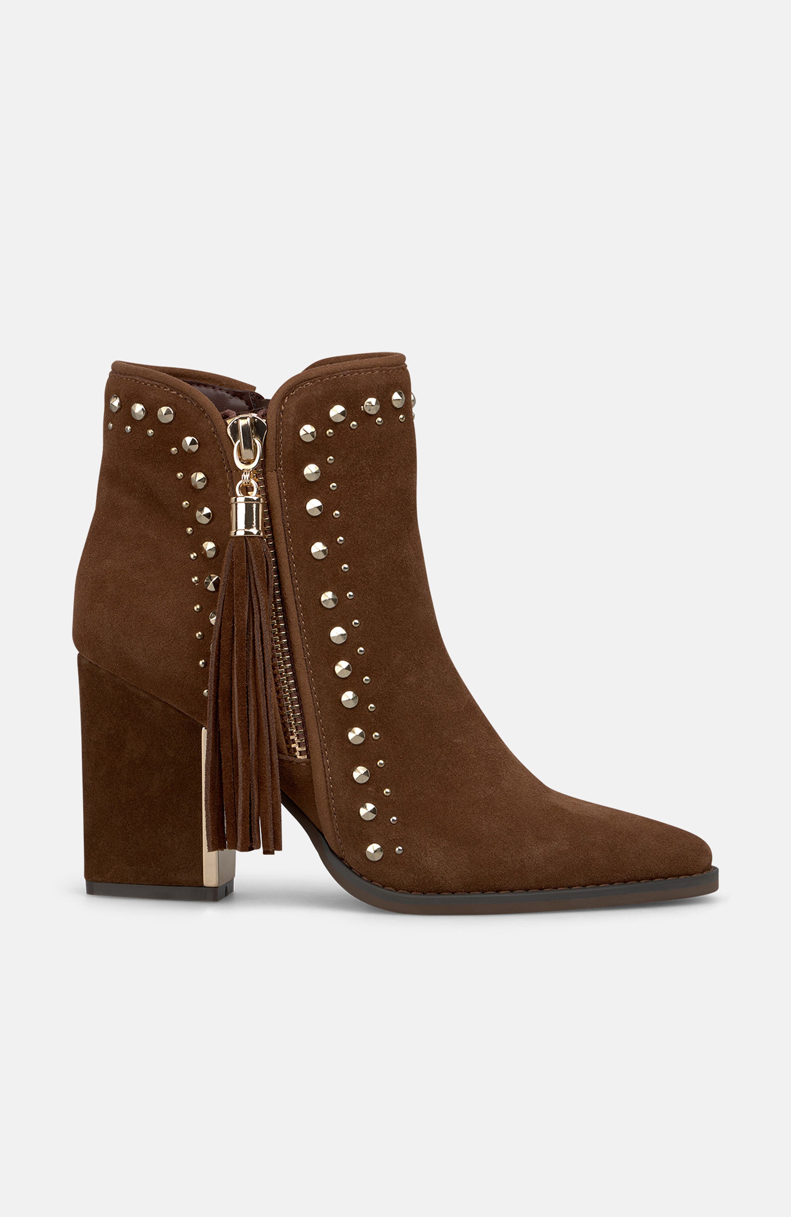 Tassel Heel Ankle Boot, Alternate, color, Camel