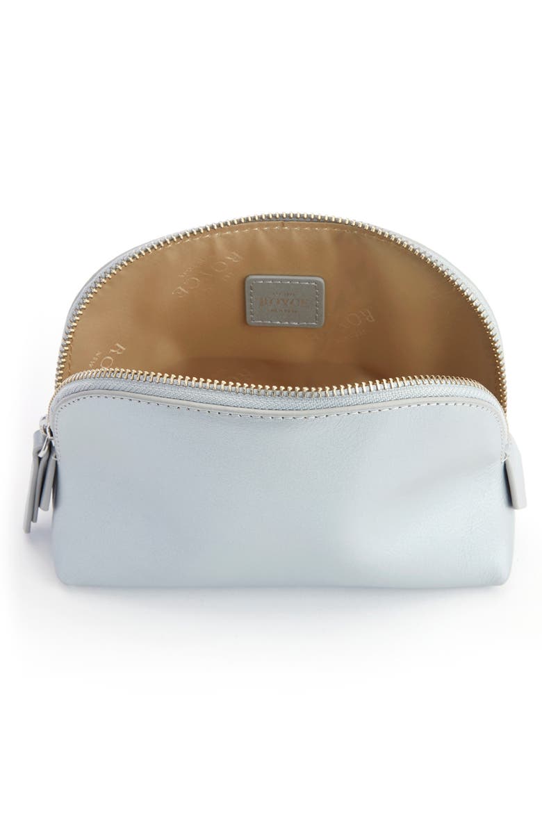 ROYCE New York Compact Cosmetics Bag, Alternate, color, Silver