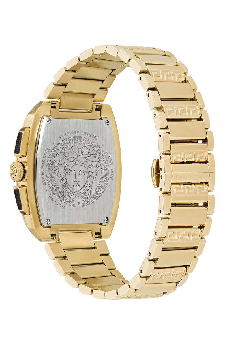 Versace Dominus Chronograph Bracelet Watch, 42mm, Alternate, color, Ip Yellow Gold