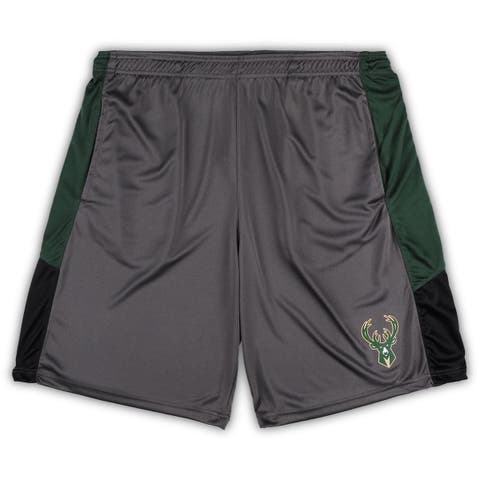 Men's Fanatics Branded Gray Milwaukee Bucks Big & Tall Shorts
