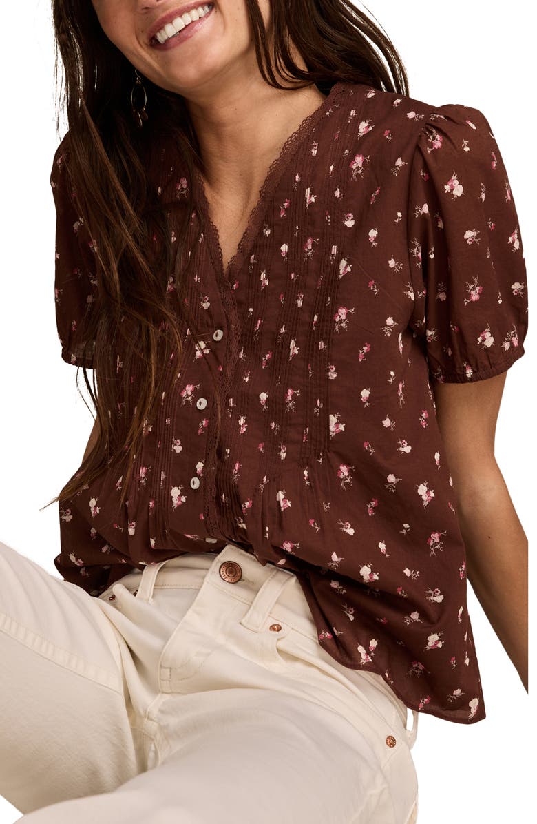 Lucky Brand Pintuck Top, Alternate, color, 