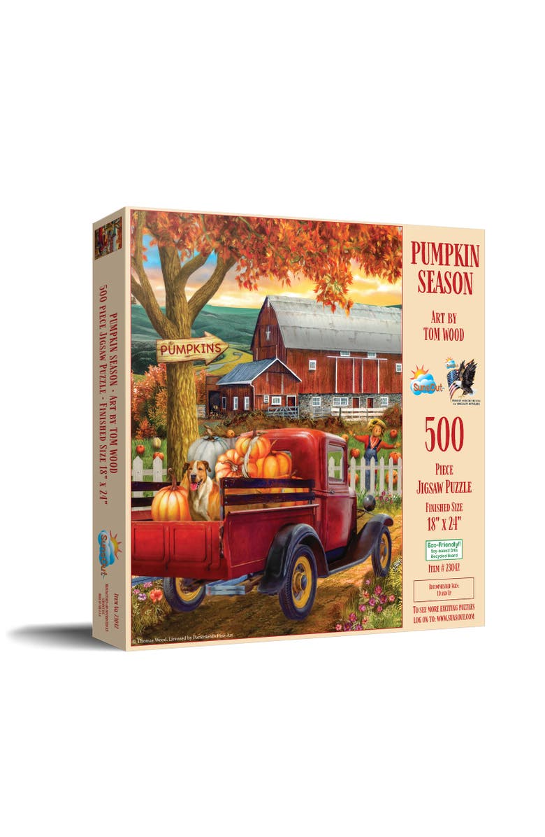 Sunsout Pumpkin Season 500 piece Jigsaw Puzzle for Adults, Main, color, Multicolor