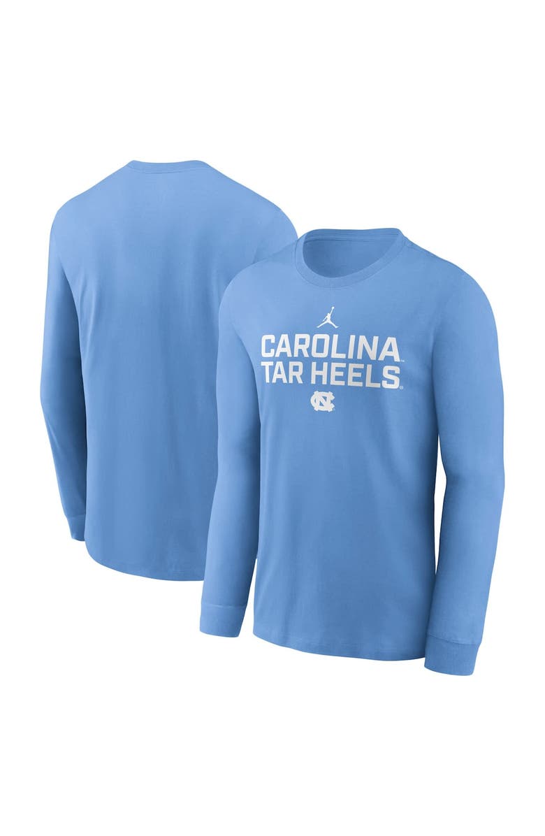 Jordan Brand Men's Jordan Brand Carolina Blue North Carolina Tar Heels 2025 Sideline Performance Long Sleeve T-Shirt, Main, color, 