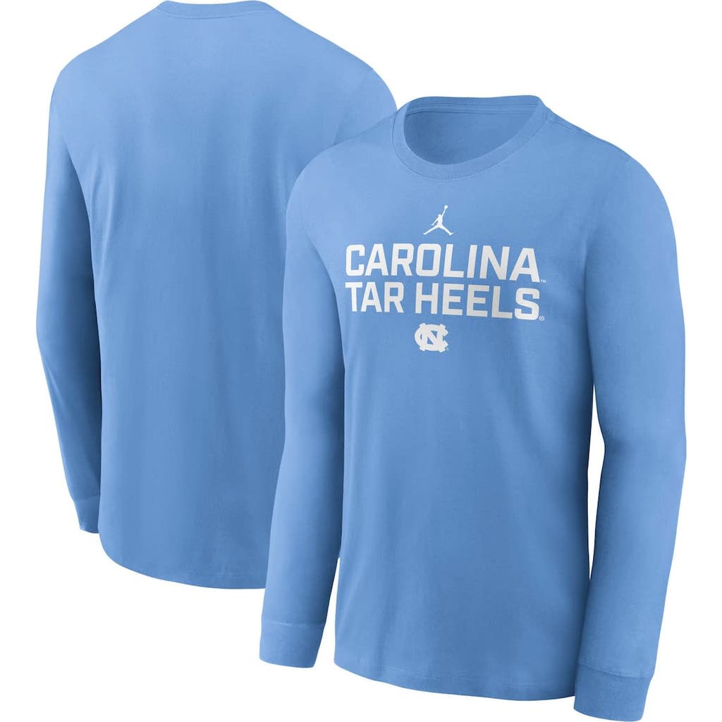 JORDAN BRAND JORDAN BRAND CAROLINA BLUE NORTH CAROLINA TAR HEELS 2025 SIDELINE PERFORMANCE LONG SLEEVE T-SHIRT