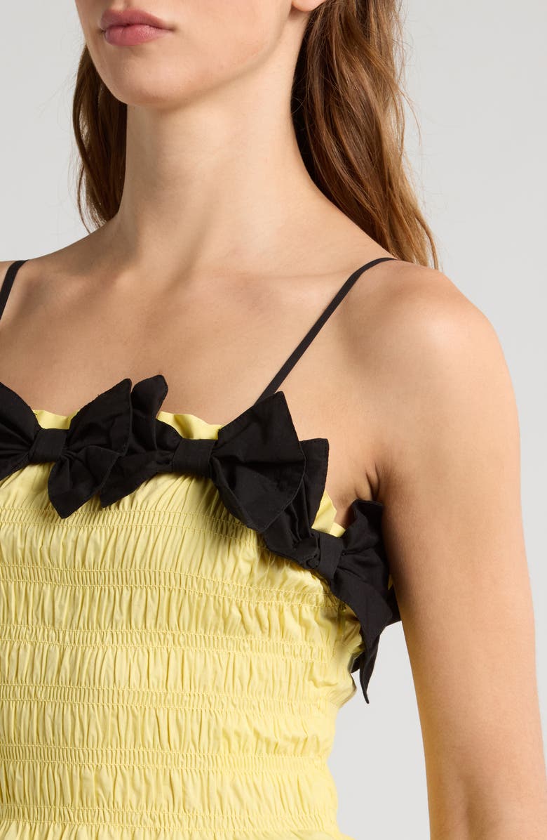 Damson Madder Bea Bow Accent Cotton Peplum Camisole, Alternate, color, Yellow