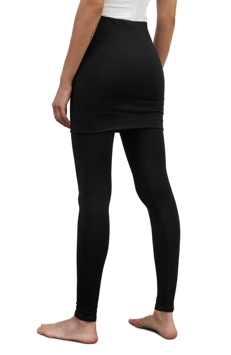 Marcella Burke Skirted Leggings, Alternate, color, Black