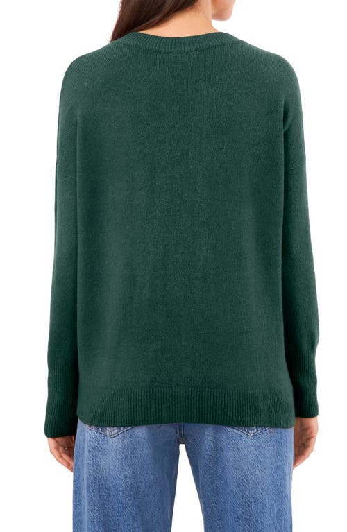 Vince Camuto Drop Shoulder V-neck Sweater In Green