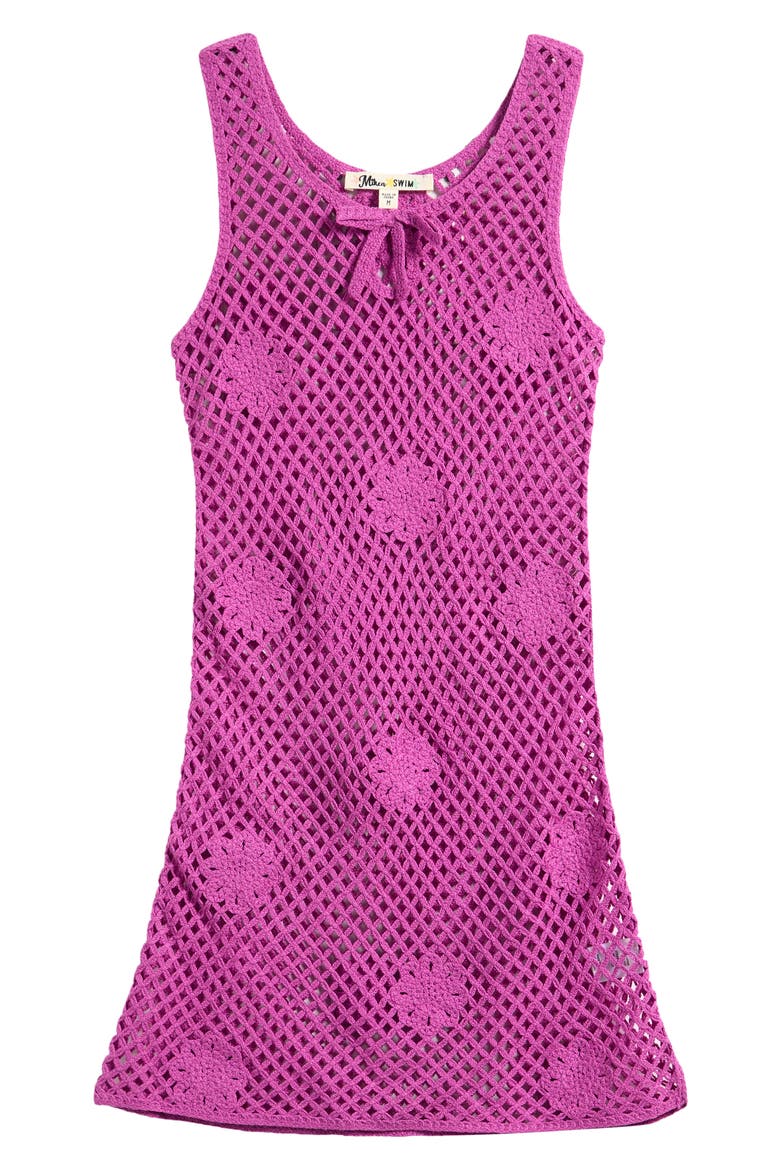 Kids' Open Knit Floral Cover-Up Dress, Main, color, ROSEBUD