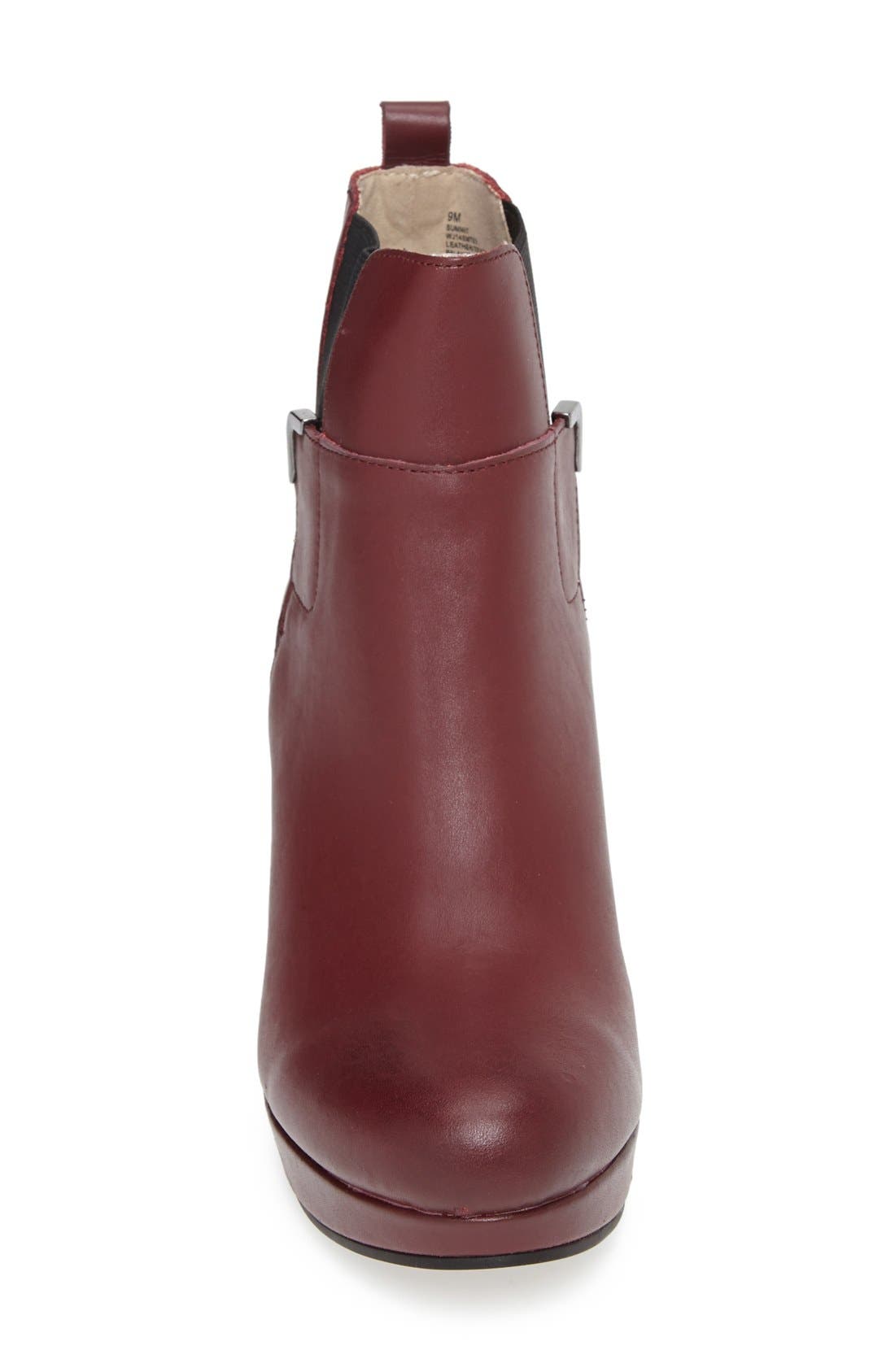'Summit' Leather Bootie, Alternate, color, DEEP RED