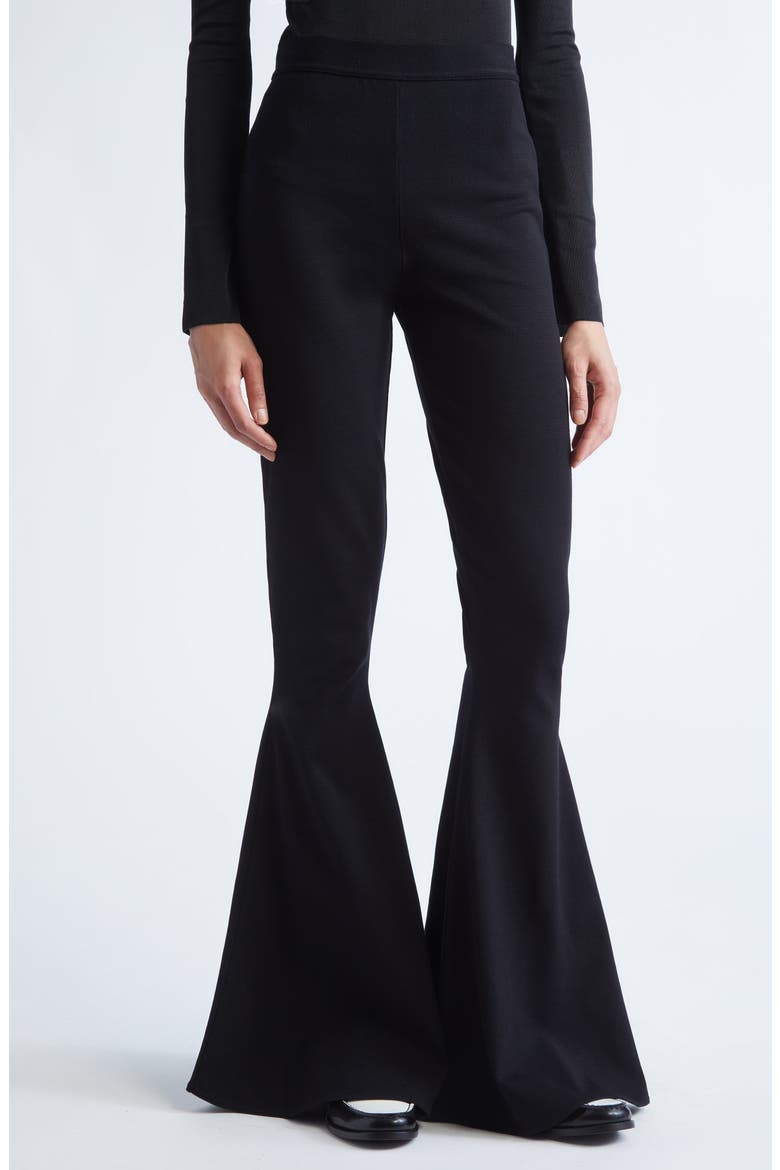 Knit Flare Leg Pants, Alternate, color, BLACK