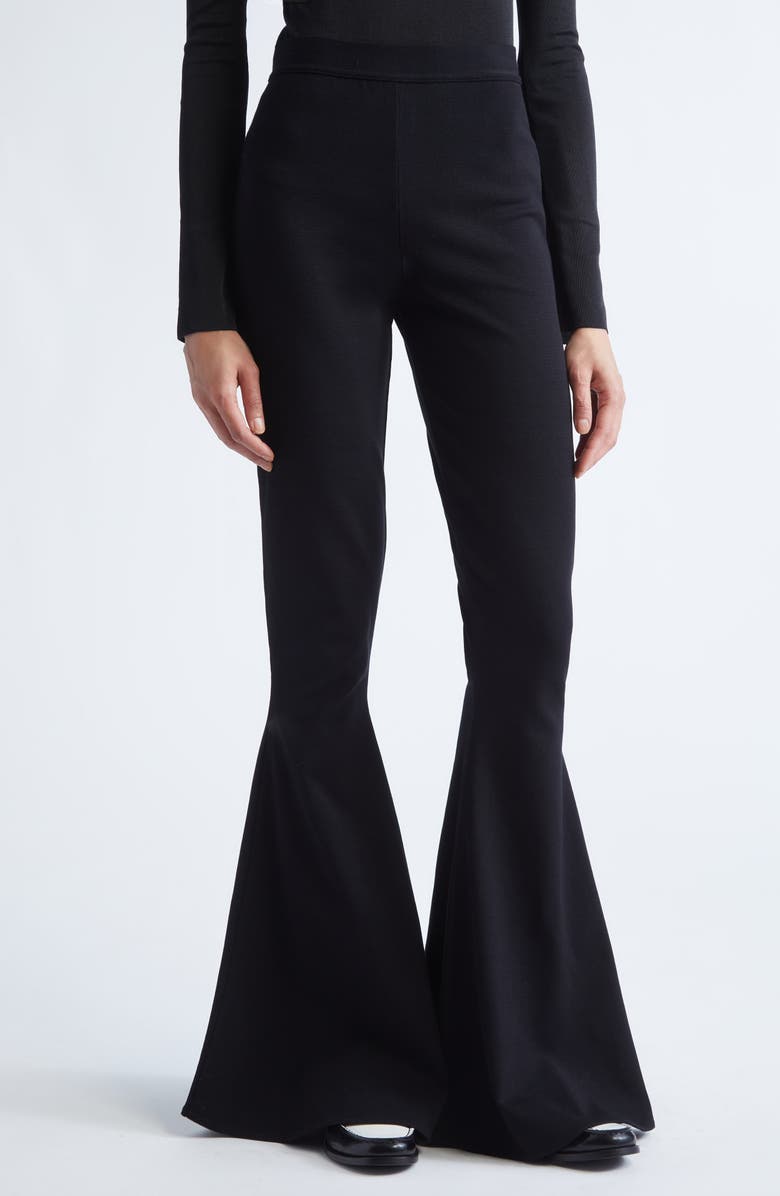 Giambattista Valli Knit Flare Leg Pants, Alternate, color, Black