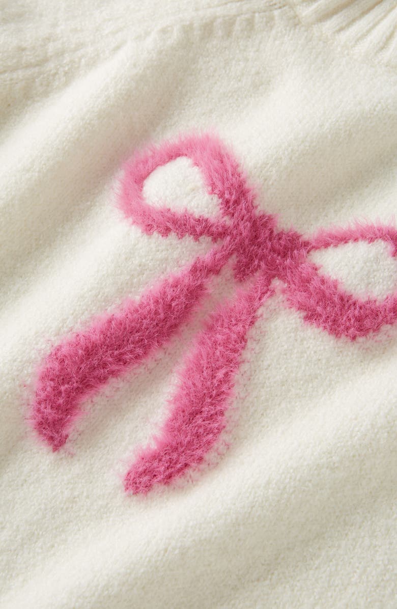 Tucker + Tate Kids' Fuzzy Icon Tunic Sweater, Alternate, color, Ivory Egret Icon Bow