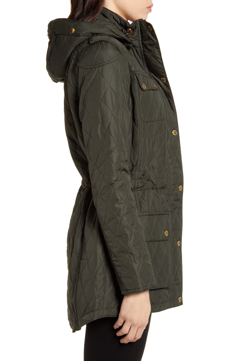 Barbour B.INTL Enduro Quilted Jacket with Faux Fur Trim, Alternate, color, 