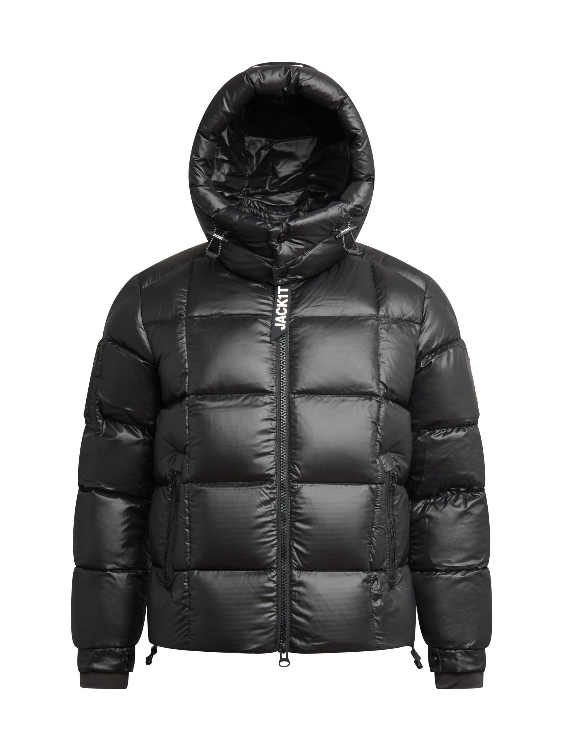 EZ Boxed Hooded Racer Puffer Jacket - image 2
