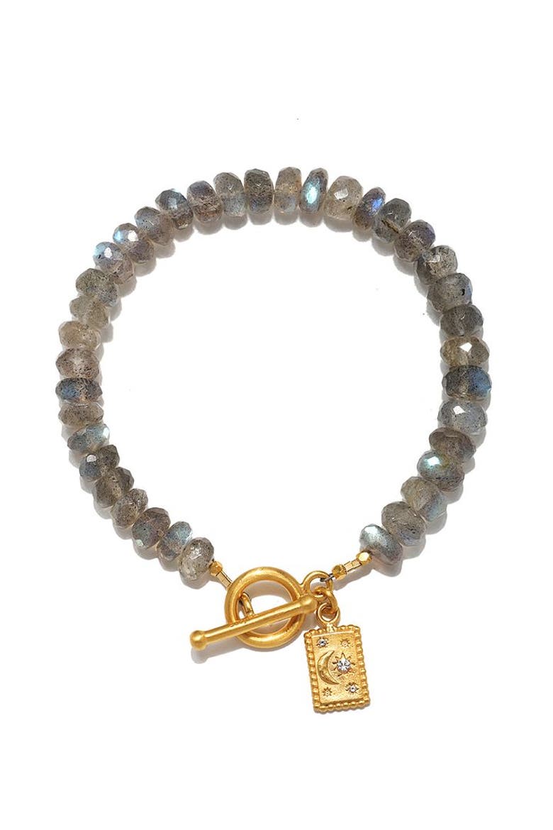 Labradorite celestial toggle bracelet, Main, color, Blue