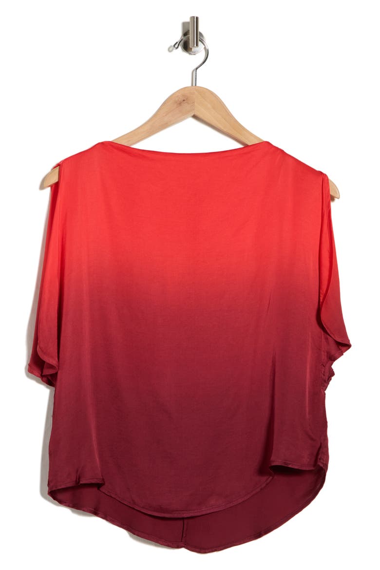 Rumi Slit Sleeve Top, Alternate, color, DARK RUBY OMBRE