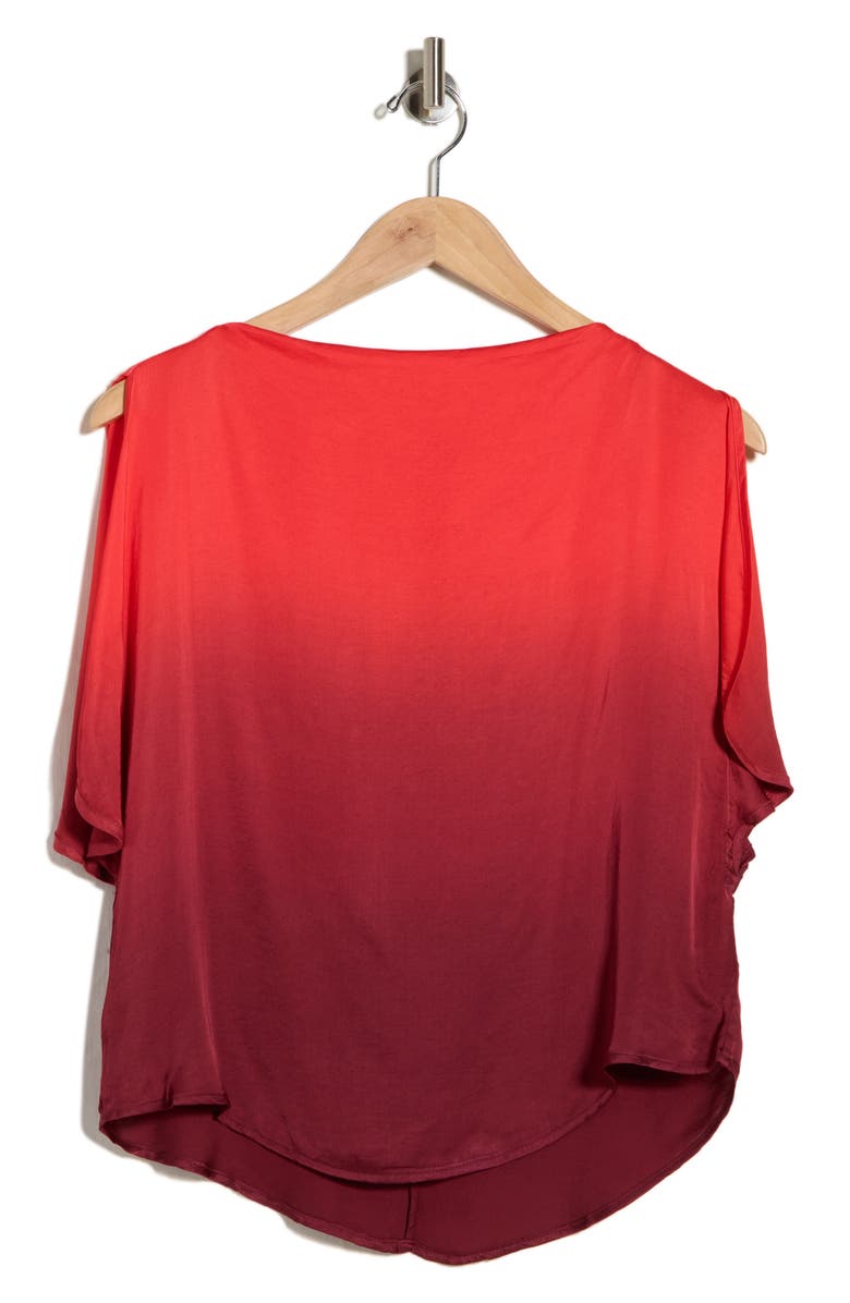 Young, Fabulous & Broke Rumi Slit Sleeve Top, Alternate, color, Dark Ruby Ombre