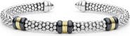 LAGOS Signature Caviar 18k Gold & Black Ceramic Cuff Bracelet