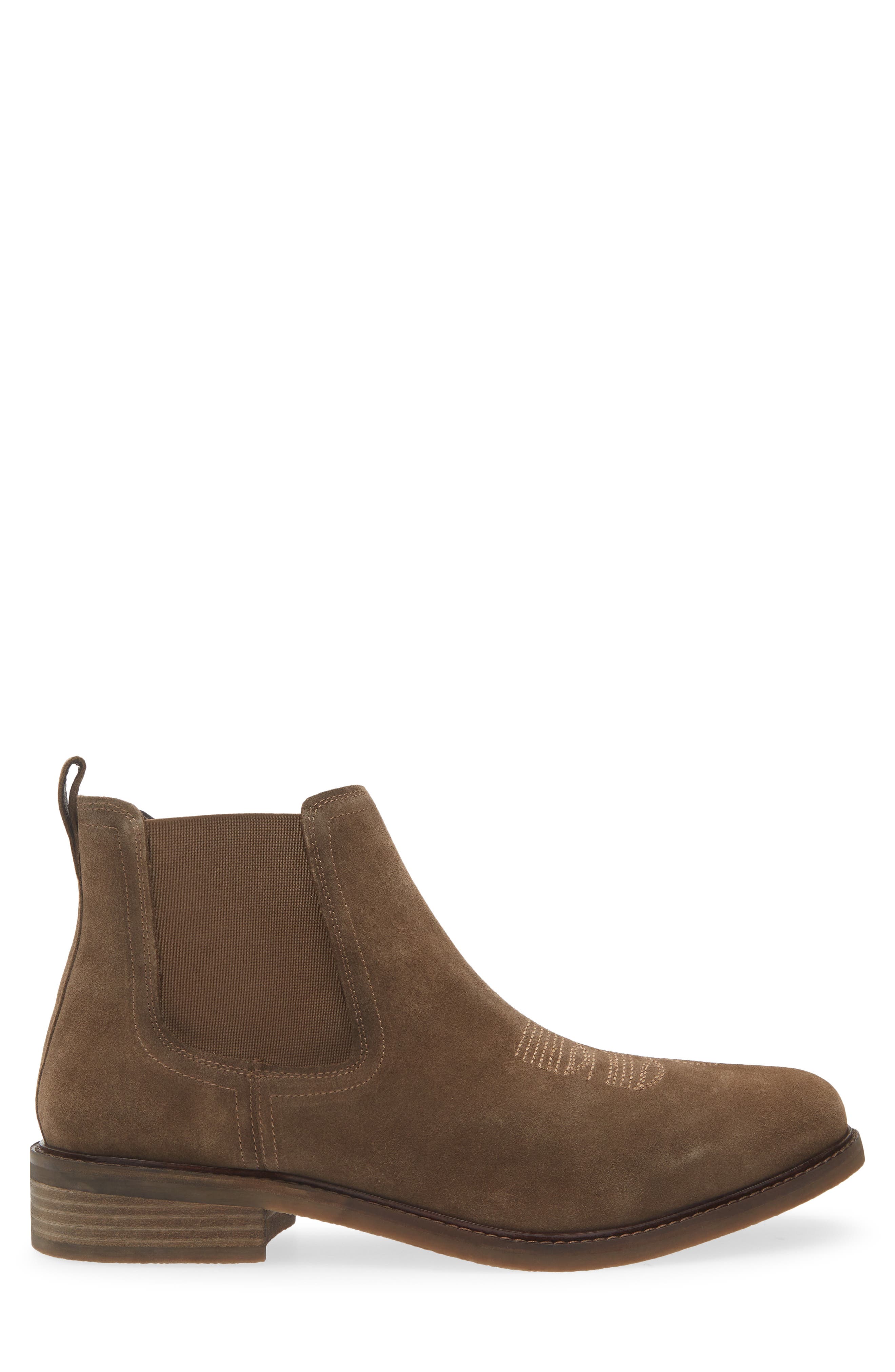 Wyatt Leather Chelsea Boot, Alternate, color, DARK TAUPE SUEDE PU