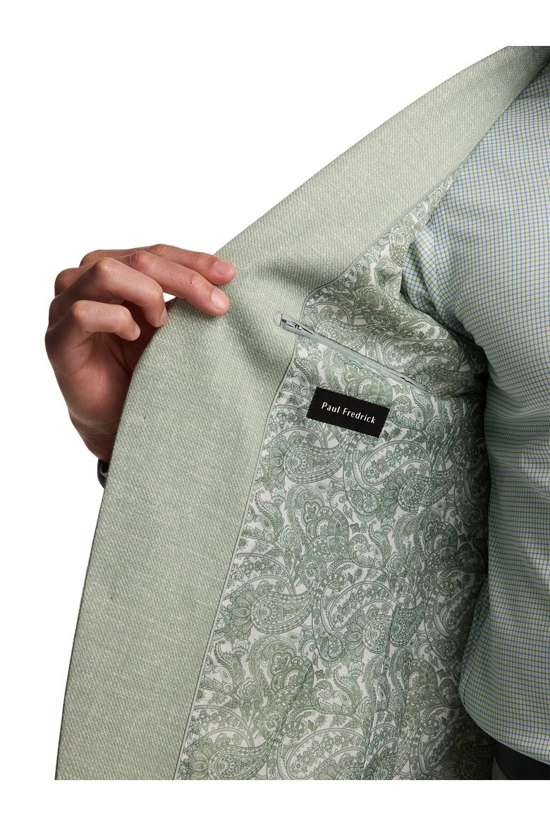 Cotton Blend Single Breasted Notch Lapel Knit Sport Coat, Alternate, color, Light Green