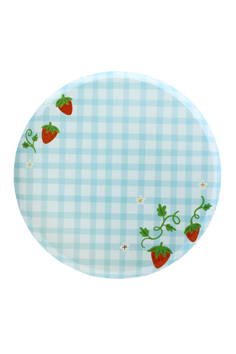 Strawberry Picnic Gingham Print Large Plates, Main, color, Assorted Pre-Pack